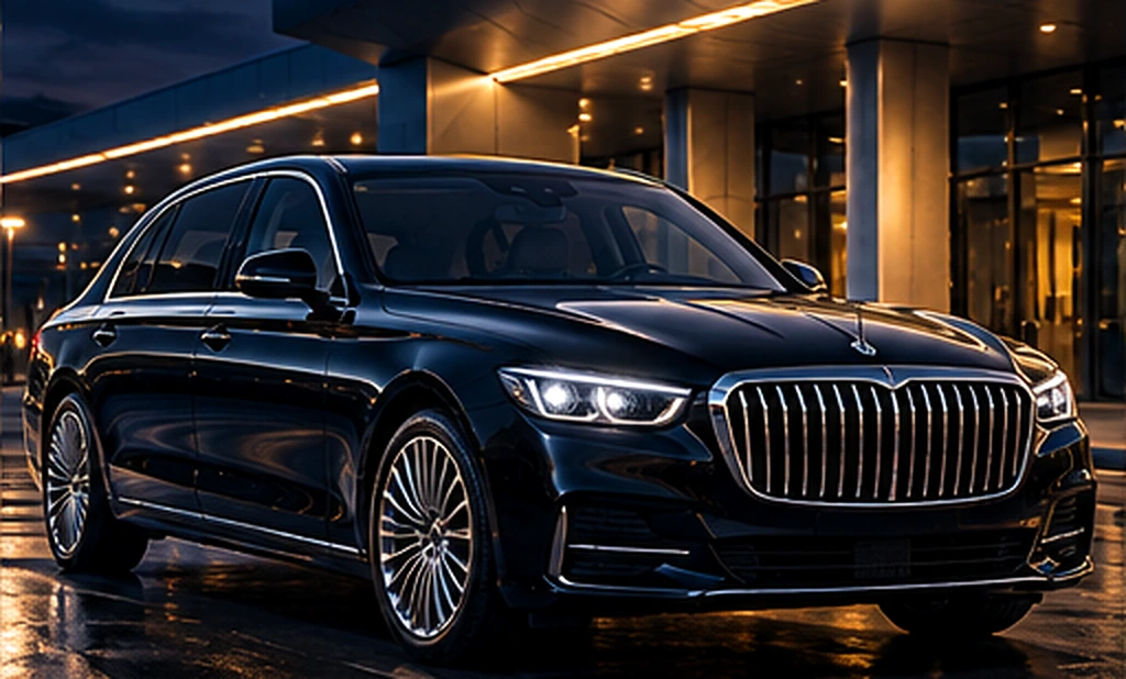 Black business-class executive sedan