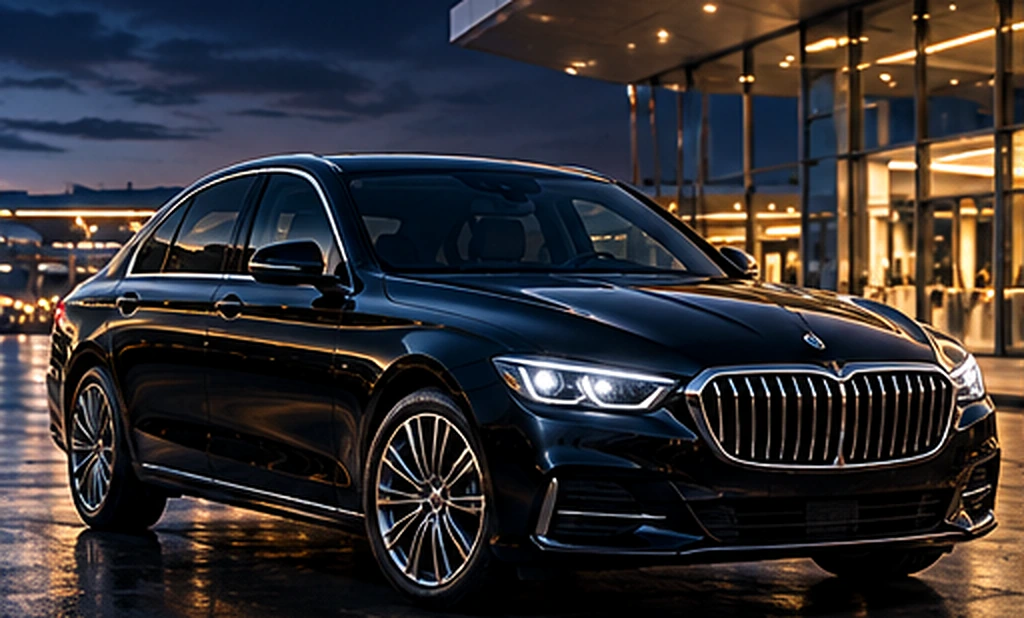 Black luxury taxi sedan