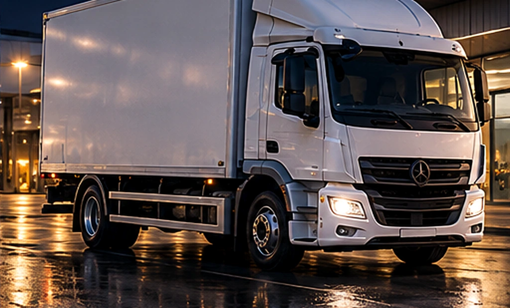 White professional delivery truck