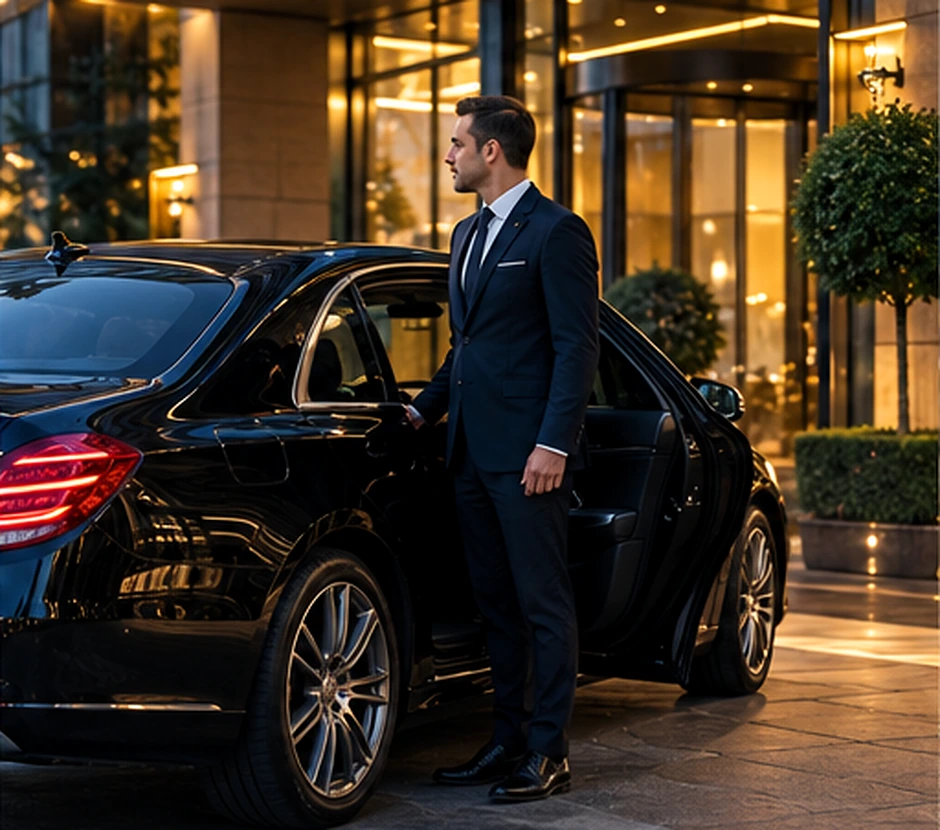 Executive passenger and chauffeur