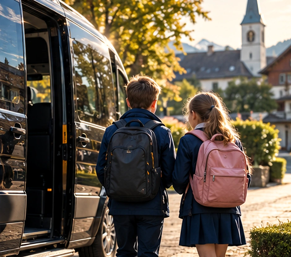 School children heading to transport