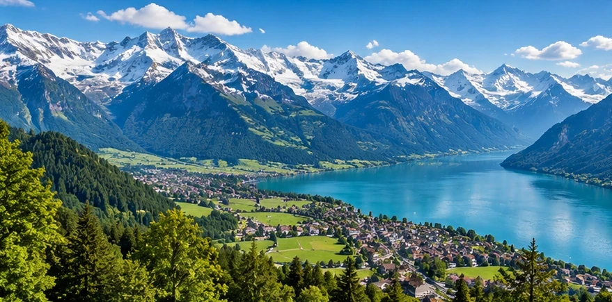 Interlaken lakes and mountains
